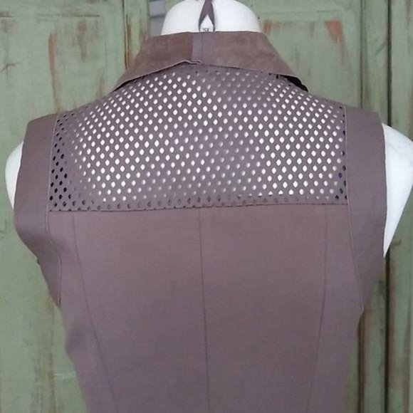 Los Angeles Leather Vest sleeveless Brown NWT - Picture 6 of 8